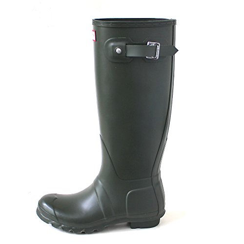 Hunter Wellington Boots, Botas de Agua Mujer, Verde-Dark Olive, 43 EU