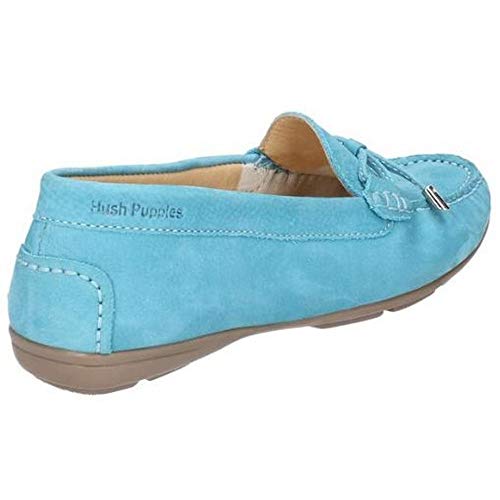 Hush Puppies - Mocasín de Cuero Maggie para Mujer señora (42 EU) (Azul Cielo)