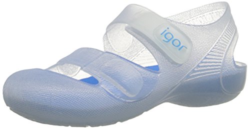 IGOR Bondi, Sandalias con Correa de Tobillo Unisex Niños, Blanco (Tr. White / Plantilla Turquesa), 24 EU