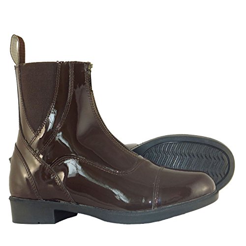 Joy Rider - Botas de cuero para montar a caballo con cremallera delantera, color Marrón, talla 39 EU