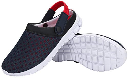 katliu Mujer Hombre Zuecos Estar por Casa Verano Zapatillas para Piscina/Playa/Jardín - Transpirables, Cómodas y Ligeras,Rojo 44 EU