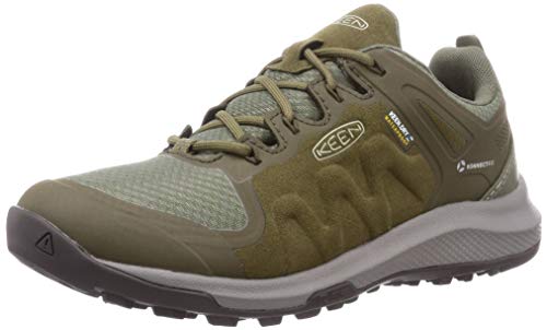 KEEN Explore Low Height Waterproof, Zapatillas para Caminar Mujer, Llovizna de Oliva polvorienta, 35 EU