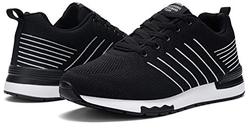 Kefuwu Zapatillas de Deportes Hombre Mujer Zapatos Deportivos Running Zapatillas para Correr Ligero Transpirables Casual Zapatos Gimnasio Correr Sneakers（Negro 44）