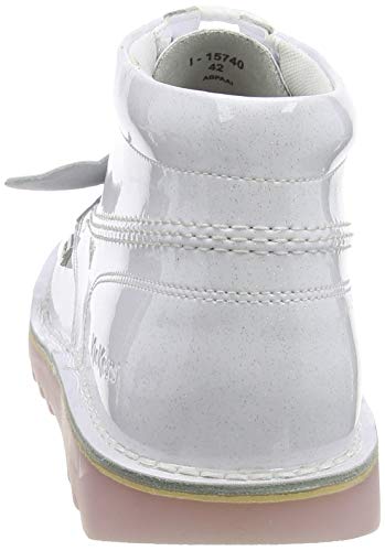 Kickers Kick Hi, Botines Mujer, Multicolor Blanco Claro Rosa Blanco, 40