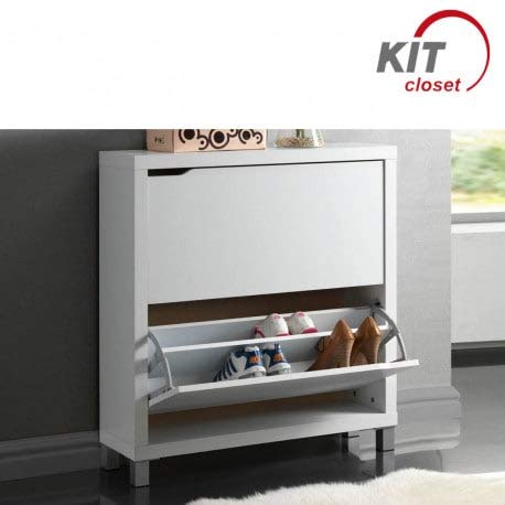 Kit Closet Kubox - Zapatero, 2 Puertas, Color Blanco , madera