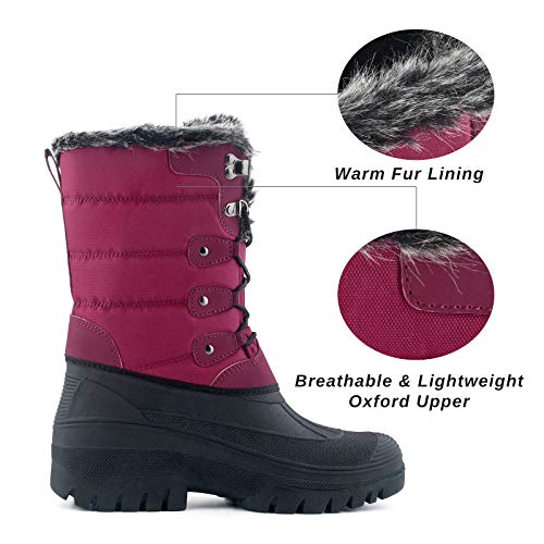 Knixmax Botas de Nieve para Mujer, Zapatos de Invierno Forro de Piel Cálidas Calientes y Impermeables Antideslizante, para Senderismo, Trekking, Caminar, Trabajo, Casuales, Aire Libre, Gris EU 41