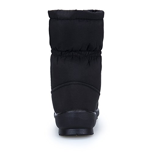 KOUDYEN Zapatos Invierno Botas Mujer Calentar Forrada Botines Planos Cremallera Botas de Nieve (EU42, Negro)