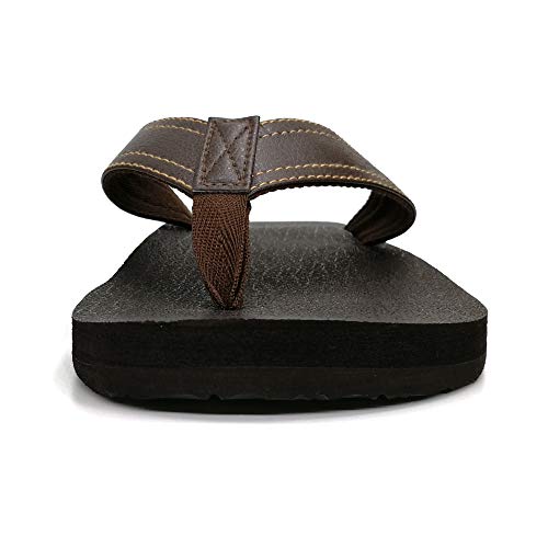 KuaiLu Chanclas Hombre Verano Playa Piscina Comodas Piel Sandalias Planas Caminar Antideslizante Yoga-Espuma Zapatos