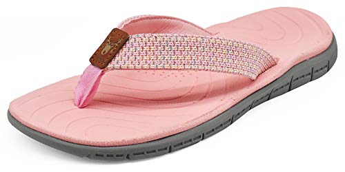 KuaiLu Chanclas Mujer Verano Playa Piscina Comodas Piel Sandalias Planas Caminar Ortopedicas Zapatos