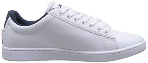 Lacoste Carnaby EVO Tri 1 SFA, Zapatillas Mujer, Blanco (Wht/Nvy/Red), 36 EU