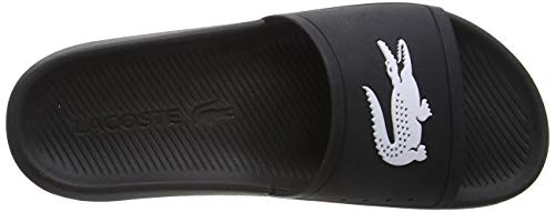 Lacoste Croco Slide 119 1 CMA, Sandalias de Punta Descubierta Hombre, Negro (Black/White), 42 EU