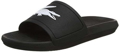 Lacoste Croco Slide 119 1 CMA, Sandalias de Punta Descubierta Hombre, Negro (Black/White), 42 EU