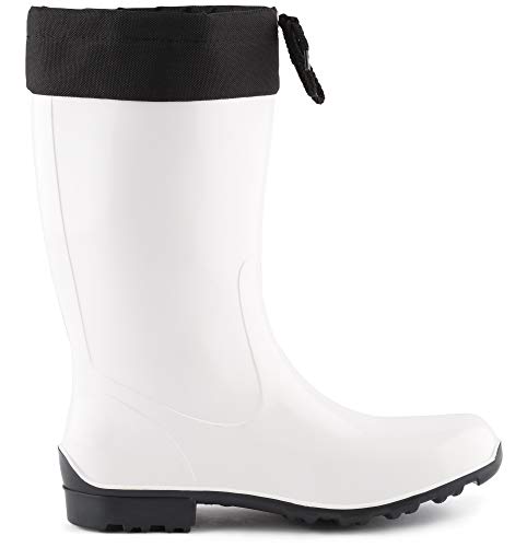 Ladeheid Botas Antideslizantes en PVC Mujer LA-968 (Blanco, 37 EU)