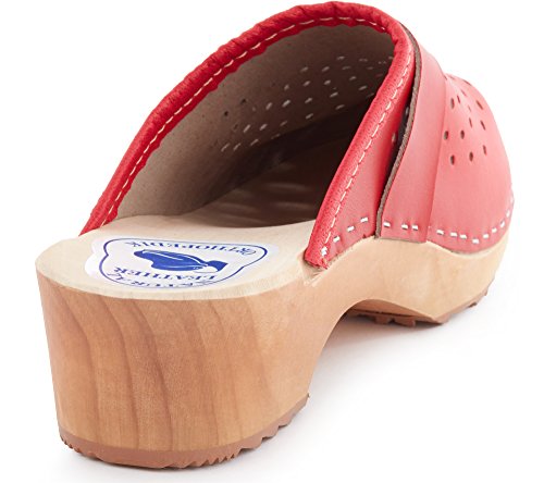 Ladeheid Zuecos de Madera Sandalias Mujer LABR307 (Rojo, 36 EU)