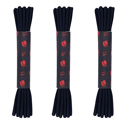 Lenzen 3 Pares Cordones Finos de Vestir I Cordones Finos Redondos para Zapatos (65 cm, azul oscuro)