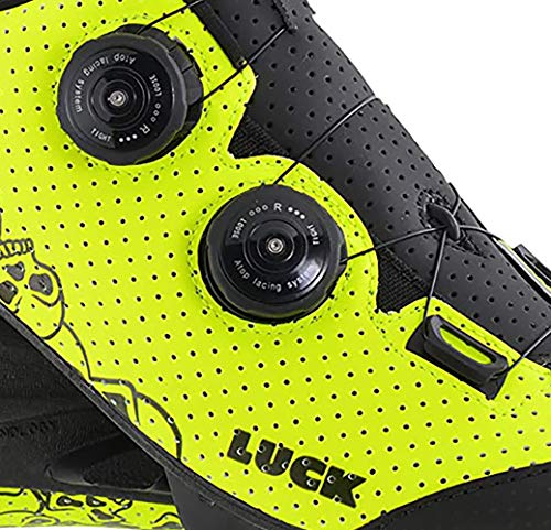 LUCK Zapatillas MTB Galaxy Calaveras. Zapatos Ciclismo Montaña para Hombre y Mujer. Suela de Carbono. Doble Cierre Rotativo ATOP. Calzado Bicicleta MTB (40 EU Ancho)