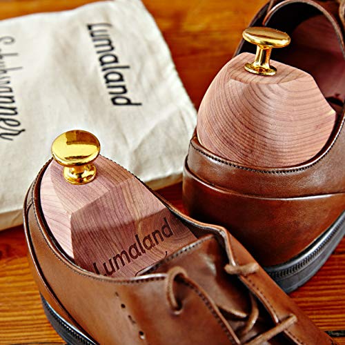 Lumaland Horma de Zapatos de alta calidad para hombres y mujeres en madera de cedro con doble resorte Unisex talla 42/43