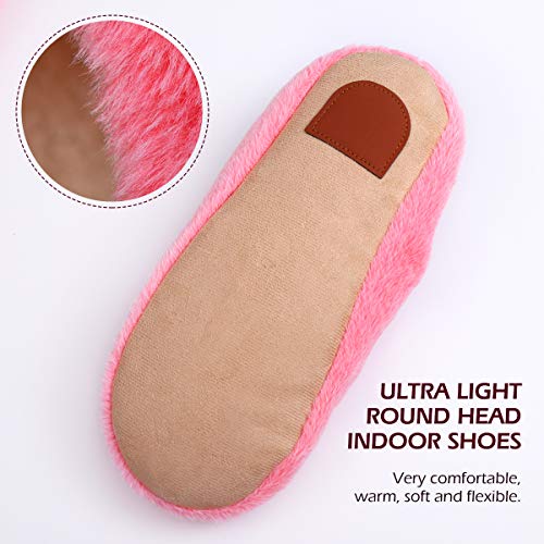 LUOEM Zapatillas de Estar por Casa Mujer Invierno Pantuflas Zapatillas Peluche Algodón Suave Rosa