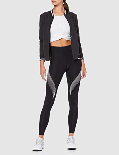 Marca Amazon - AURIQUE Bal181la18 - leggings deporte mujer Mujer, Negro (Black/White), 42, Label:L