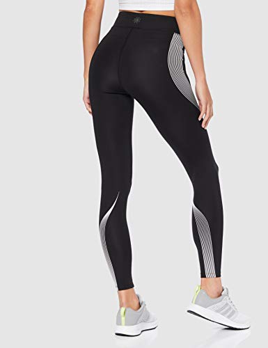 Marca Amazon - AURIQUE Bal181la18 - leggings deporte mujer Mujer, Negro (Black/White), 42, Label:L