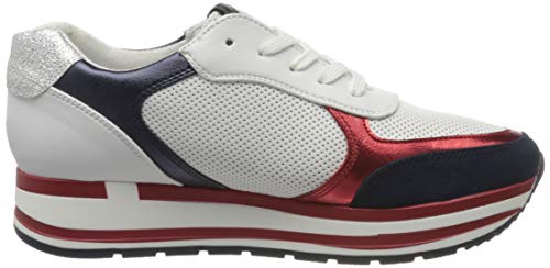 Marco Tozzi 2-2-23700-34, Zapatillas Mujer, Multicolor (White/Navy M. 128), 41 EU