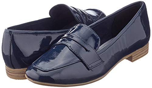 MARCO TOZZI 2-2-24201-26 Damen Slipper, Mocasín Mujer, Patente Azul Marino, 38 EU