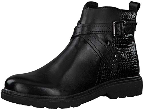 MARCO TOZZI 2-2-25840-35, Botas Cortas al Tobillo Mujer, Negro Antic Comb, 39 EU