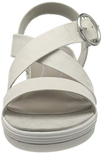 Marco Tozzi 2-2-28514-24, Sandalia con Pulsera Mujer, Blanco (White 100), 37 EU