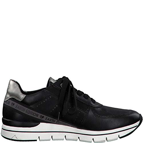 Marco Tozzi Earth Edition 2-2-23773-25 Sneaker, Zapatillas Mujer, Ant.Combi Negro, 38 EU