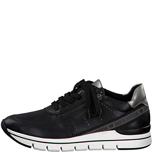 Marco Tozzi Earth Edition 2-2-23773-25 Sneaker, Zapatillas Mujer, Ant.Combi Negro, 38 EU