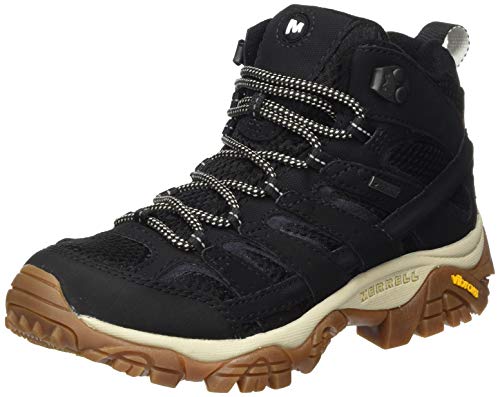 Merrell MOAB 2 Mid GTX, Zapatillas para Caminar, Sintético Mujer, Negro/Goma, 38 EU