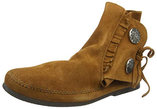 Minnetonka Men's Two Button Hardsole Boot 9 M Brown