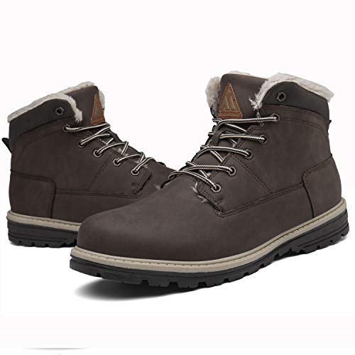 Mishansha Nieve Zapatos de Invierno Hombre Cálido Fur Forradas Botas Impermeable Adulto Cómodo Boots Casual Clasicas Esquiar Caminando Trabajo Fuera de Casa, Marrón 39