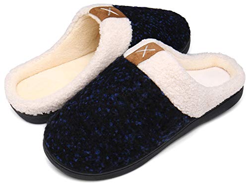 Mishansha Zapatillas De Estar por Casa para Hombre Antideslizante CáLido Invierno Memory Foam Pantuflas Casa Cómodas Suave Slippers,Azul,42/43