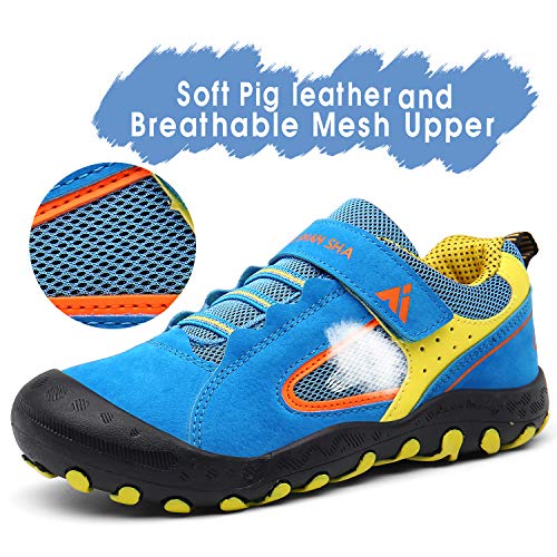 Mishansha Zapatos de Deportivos para Niño Niña Respirable Malla Zapatillas Running Antideslizante Goma Resistentes al Desgaste Plano Casual Zapato Ligeras Suave Unisex Calzado, Azul 38