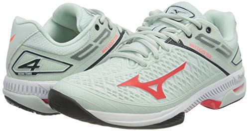 Mizuno Wave Exceed Tour 4 AC, Zapatos de Tenis Mujer, Wanb Ignitionred Salute, 38 EU