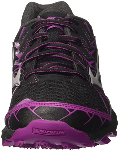 Mizuno Wave Hayate 4 Wos, Zapatillas de Running Mujer, Multicolor (Black/Silver/Clover 03), 37 EU