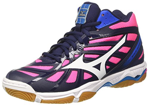 Mizuno Wave Hurricane Mid Wos, Zapatos de Voleibol para Mujer, Multicolor (Peacoat/White/Divablue), 38.5 EU