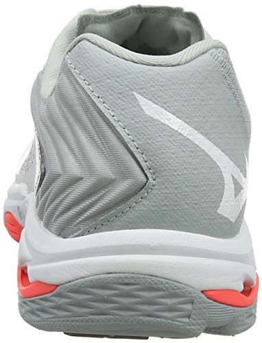 Mizuno Wave Lightning Z5, Zapatillas de Voleibol Unisex Adulto, Gris Glaciergray Blanco Fiery Coral 60, 36.5 EU