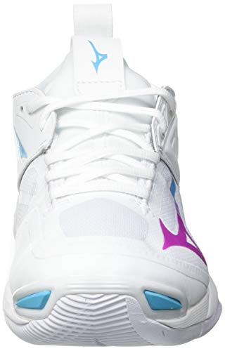 Mizuno Wave Momentum 2, Zapatillas de vóleibol Mujer, Blueatoll Blanco Pinkglo, 43 EU