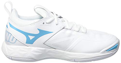 Mizuno Wave Momentum 2, Zapatillas de vóleibol Mujer, Blueatoll Blanco Pinkglo, 43 EU