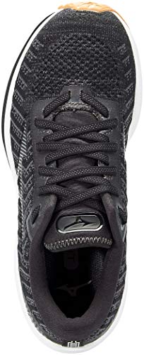 Mizuno Wave Rider 24 Waveknit, Zapatillas para Correr Mujer, Black/Dark Shadow/Biscuit, 38.5 EU