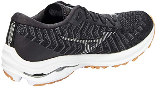 Mizuno Wave Rider 24 Waveknit, Zapatillas para Correr Mujer, Black/Dark Shadow/Biscuit, 38.5 EU