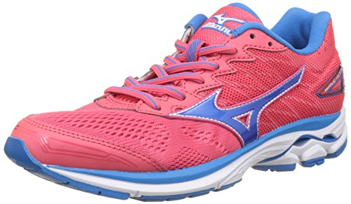 Mizuno Wave Rider W, Zapatillas de Running para Mujer, Multicolor (Paradisepink/blueaster/White), 37 EU