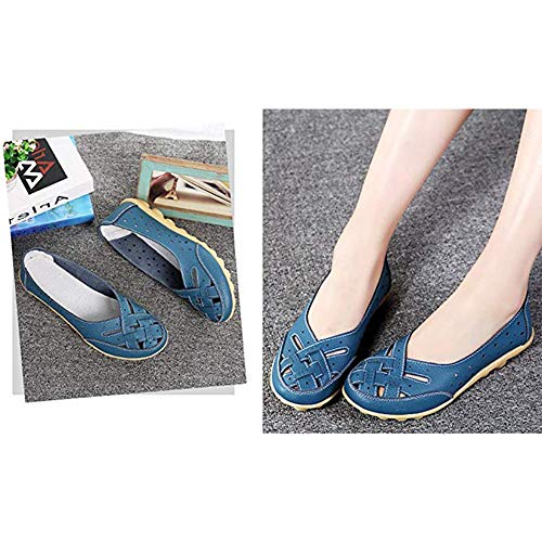 Mocasines para Mujer Ligero Loafers Casual Zapatillas Verano Zapatos del Barco Zapatos para Mujer Zapatos de Conducción Azul 40EU=41CN