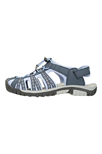 Mountain Warehouse Sandalias Trek para Mujer - Sandalias con Forro de Neopreno, Zapatas de Playa con Suela Resistente, Zapatos de Verano con Entresuela de EVA Azul Claro Talla Zapatos Mujer 38 EU