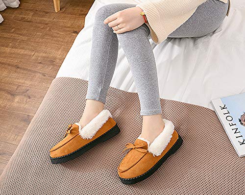 Mujer Invierno Zapatillas de Estar casa Interior Cerradas Calienta con Comodidad Antideslizantes Pantuflas Talla