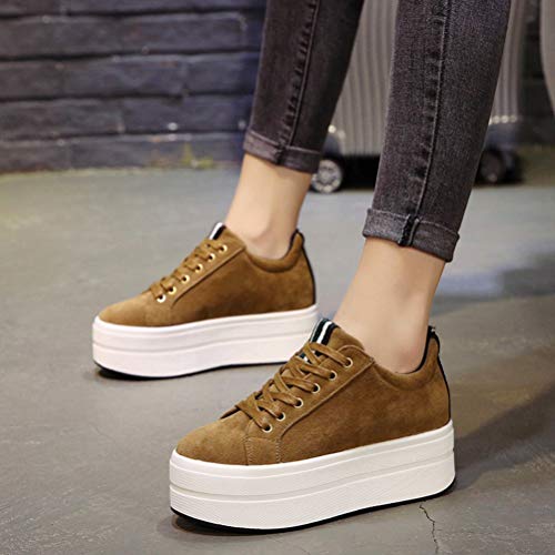 Mujeres Plataforma Entrenadores Zapatos Grueso Fondo Alta Talones Primavera Otoño British Estilo Casual Sports Zapatillas Desguace