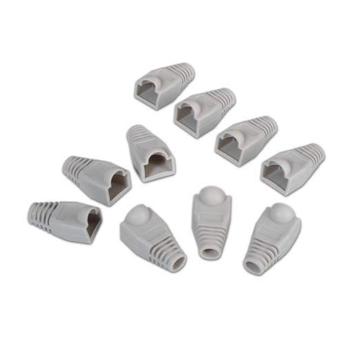 NanoCable 10.21.0301-OEM - Funda para conector de cable de red Ethernet RJ45, gris, bolsa de 10 unidades