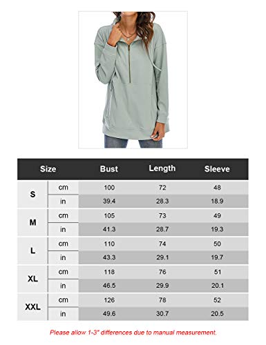 Nekosi Sudadera informal para mujer de talla grande, informal, ligera, de manga larga, con cremallera, con bolsillos 04-gris oscuro XL